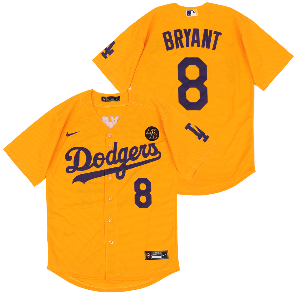 2020 Men Los Angeles Dodgers #8 Bryant yellow Nike Game MLB Jerseys